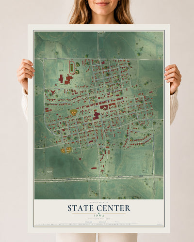 Map of State Center, Iowa, 24 x 36 inch unframed archival matte print