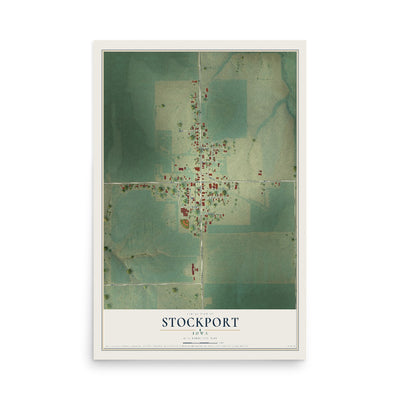 Map of Stockport, Iowa, 12 x 18 inch unframed archival matte print