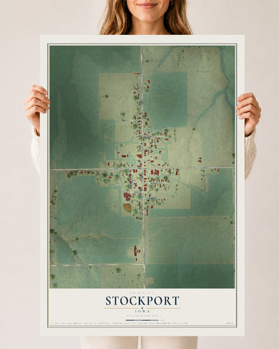Map of Stockport, Iowa, 24 x 36 inch unframed archival matte print