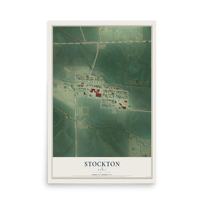 Map of Stockton, Iowa, 12 x 18 inch unframed archival matte print