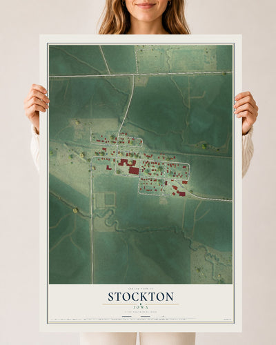 Map of Stockton, Iowa, 24 x 36 inch unframed archival matte print