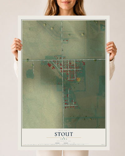 Map of Stout, Iowa, 24 x 36 inch unframed archival matte print