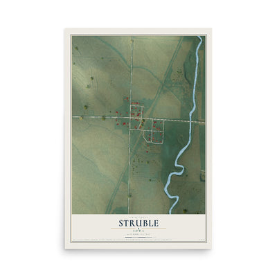 Map of Struble, Iowa, 12 x 18 inch unframed archival matte print