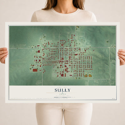 Map of Sully, Iowa, 18 x 24 inch unframed archival matte print