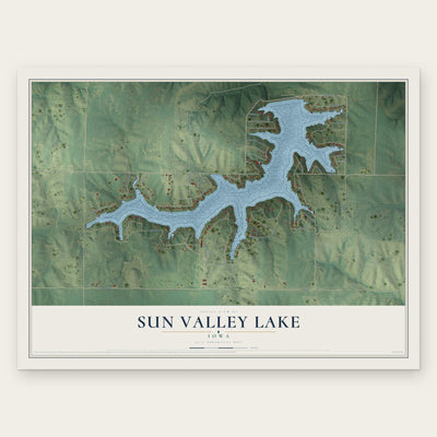 Sun Valley Lake, Iowa map print, the full design