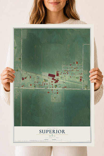 Map of Superior, Iowa, 18 x 24 inch unframed archival matte print
