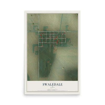 Map of Swaledale, Iowa, 12 x 18 inch unframed archival matte print