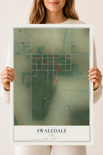 Map of Swaledale, Iowa, 18 x 24 inch unframed archival matte print
