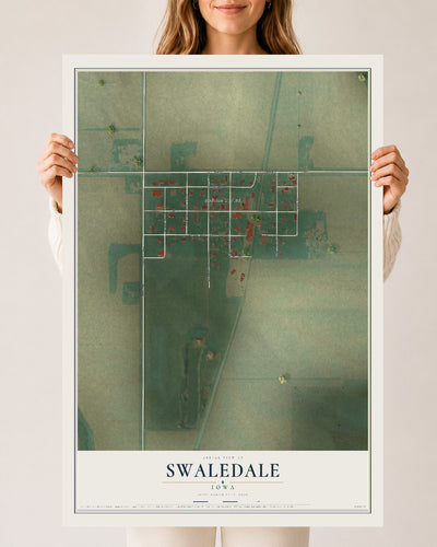 Map of Swaledale, Iowa, 24 x 36 inch unframed archival matte print