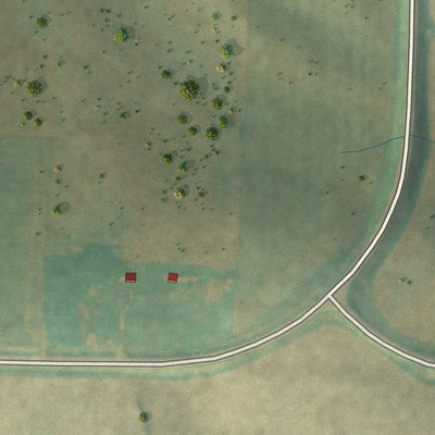 Second close-up of the map of Tennant, Iowa print showing more streets and buildings