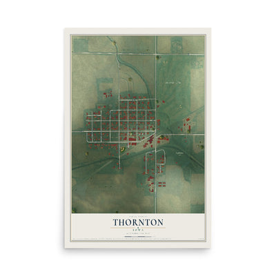 Map of Thornton, Iowa, 12 x 18 inch unframed archival matte print