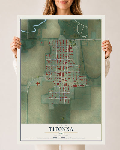 Map of Titonka, Iowa, 24 x 36 inch unframed archival matte print