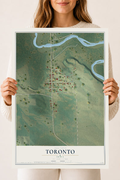 Map of Toronto, Iowa, 18 x 24 inch unframed archival matte print