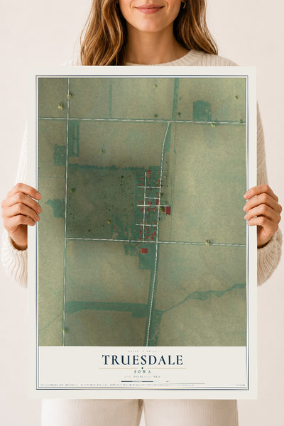 Map of Truesdale, Iowa, 18 x 24 inch unframed archival matte print