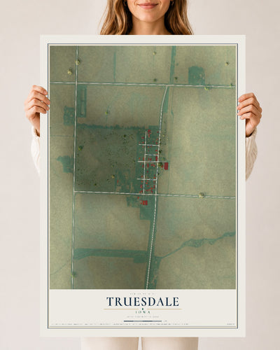 Map of Truesdale, Iowa, 24 x 36 inch unframed archival matte print