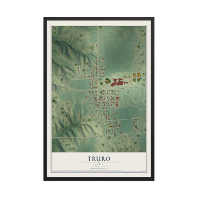 Map of Truro, Iowa, 12 x 18 inch print in a black wood frame