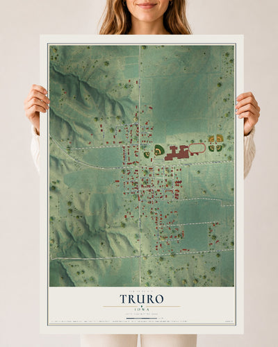 Map of Truro, Iowa, 24 x 36 inch unframed archival matte print