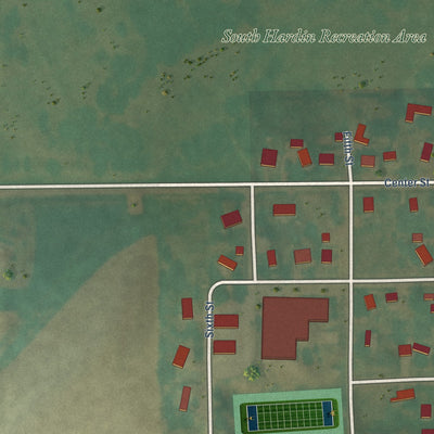 Second close-up of the map of Union, Iowa print showing more streets and buildings