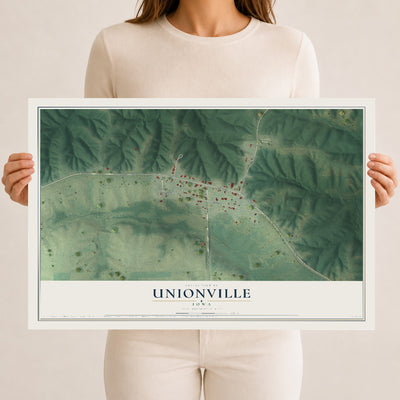 Map of Unionville, Iowa, 12 x 18 inch unframed archival matte print