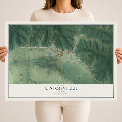 Map of Unionville, Iowa, 18 x 24 inch unframed archival matte print