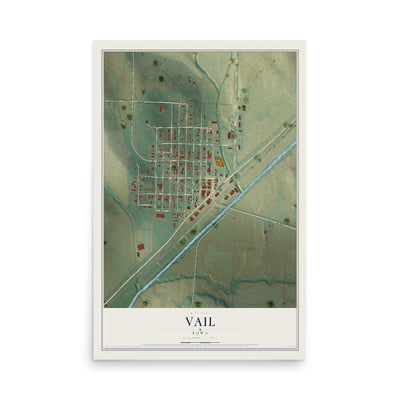 Map of Vail, Iowa, 12 x 18 inch unframed archival matte print