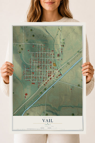 Map of Vail, Iowa, 18 x 24 inch unframed archival matte print