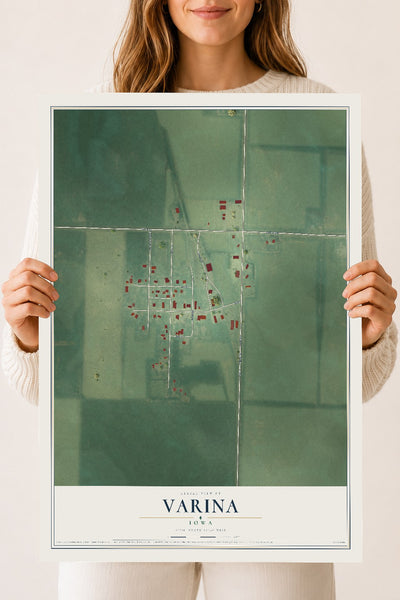Map of Varina, Iowa, 18 x 24 inch unframed archival matte print