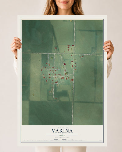 Map of Varina, Iowa, 24 x 36 inch unframed archival matte print