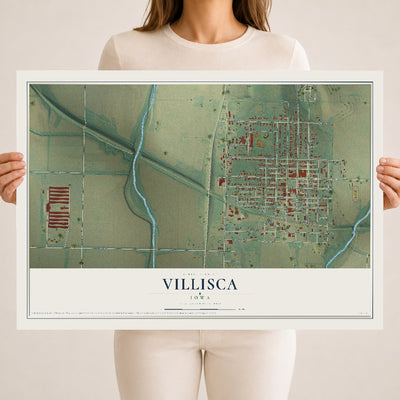 Map of Villisca, Iowa, 18 x 24 inch unframed archival matte print