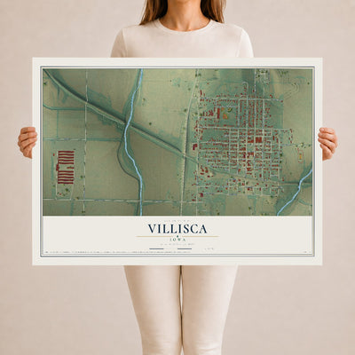 Map of Villisca, Iowa, 24 x 36 inch unframed archival matte print