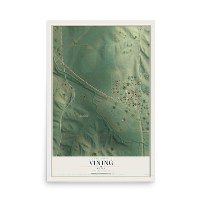 Map of Vining, Iowa, 12 x 18 inch unframed archival matte print