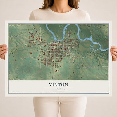 Map of Vinton, Iowa, 18 x 24 inch unframed archival matte print