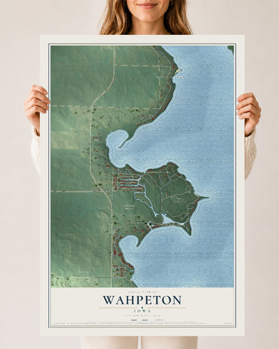 Map of Wahpeton, Iowa, 24 x 36 inch unframed archival matte print