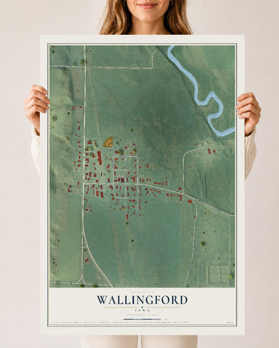 Map of Wallingford, Iowa, 24 x 36 inch unframed archival matte print