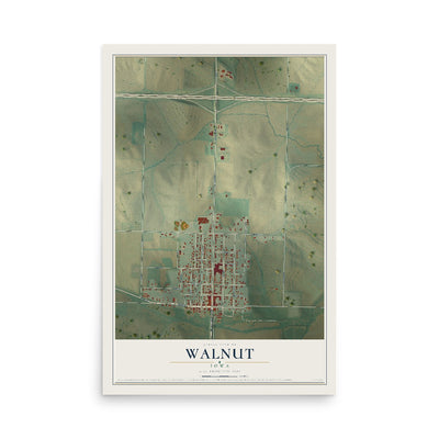 Map of Walnut, Iowa, 12 x 18 inch unframed archival matte print