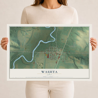 Map of Washta, Iowa, 12 x 18 inch unframed archival matte print
