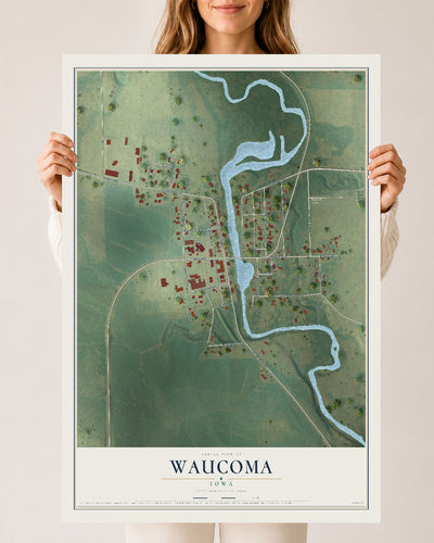 Map of Waucoma, Iowa, 24 x 36 inch unframed archival matte print