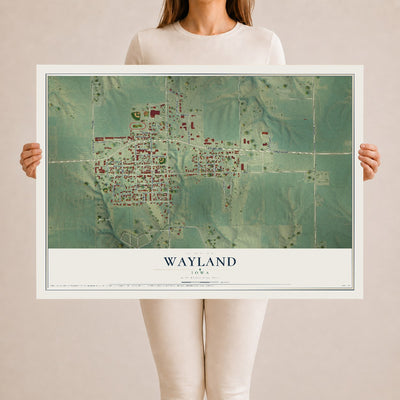 Map of Wayland, Iowa, 24 x 36 inch unframed archival matte print