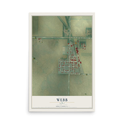 Map of Webb, Iowa, 12 x 18 inch unframed archival matte print