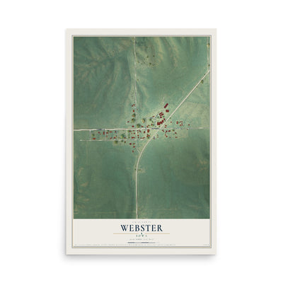 Map of Webster, Iowa, 12 x 18 inch unframed archival matte print