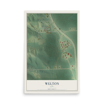 Map of Welton, Iowa, 12 x 18 inch unframed archival matte print