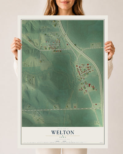 Map of Welton, Iowa, 24 x 36 inch unframed archival matte print