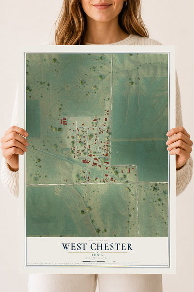Map of West Chester, Iowa, 18 x 24 inch unframed archival matte print