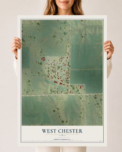 Map of West Chester, Iowa, 24 x 36 inch unframed archival matte print