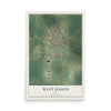Map of West Union, Iowa, 12 x 18 inch unframed archival matte print