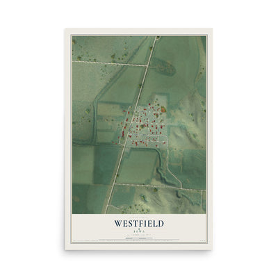 Map of Westfield, Iowa, 12 x 18 inch unframed archival matte print