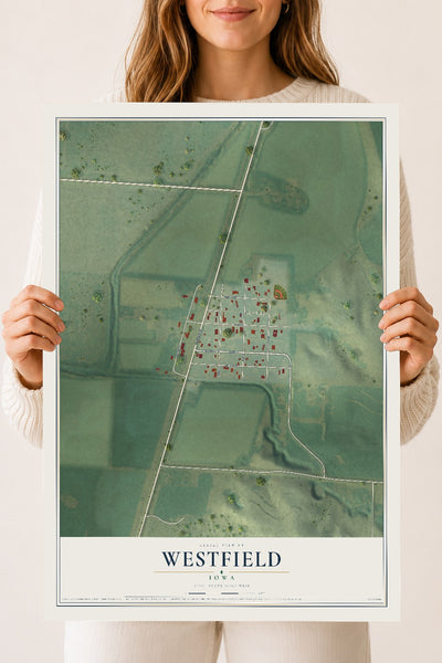 Map of Westfield, Iowa, 18 x 24 inch unframed archival matte print