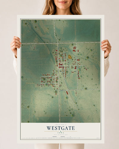 Map of Westgate, Iowa, 24 x 36 inch unframed archival matte print