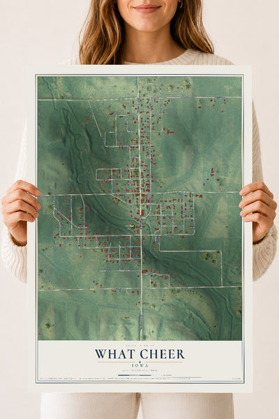 Map of What Cheer, Iowa, 18 x 24 inch unframed archival matte print