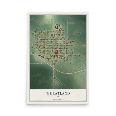 Map of Wheatland, Iowa, 12 x 18 inch unframed archival matte print